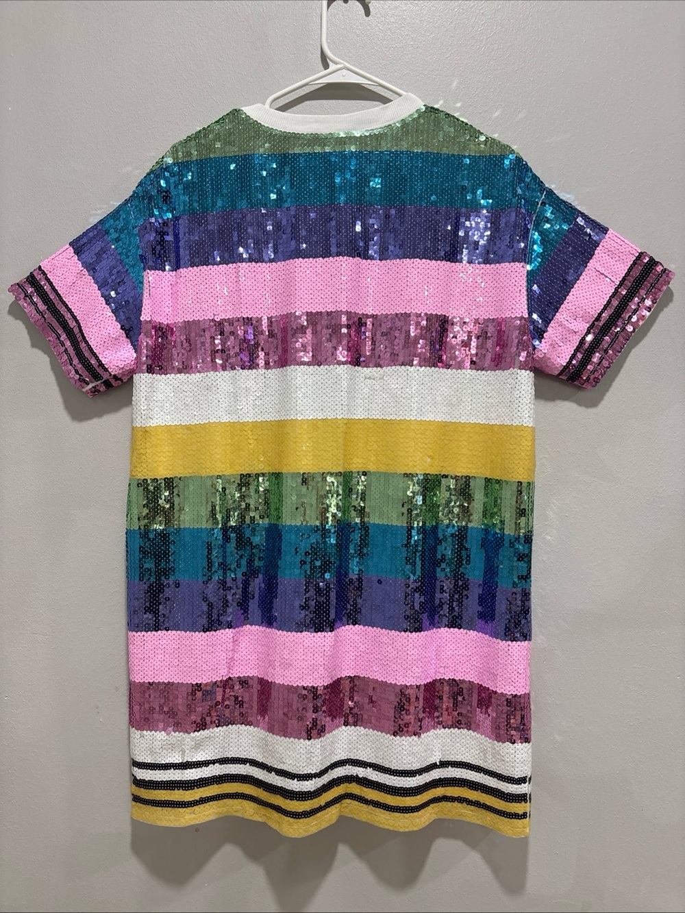 Simply Southern Birthday Girl Sequin Dress Women’s Size S/M Multi Color Striped - Picture 8 of 16